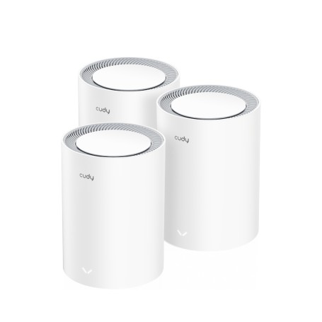 Cudy M3000 3-PACK sistema Wi-Fi Mesh Dual-band (2.4 GHz/5 GHz) Wi-Fi 6 (802.11ax) Grigio, Bianco 1 Interno (M3000(3-Pack) V2.0)