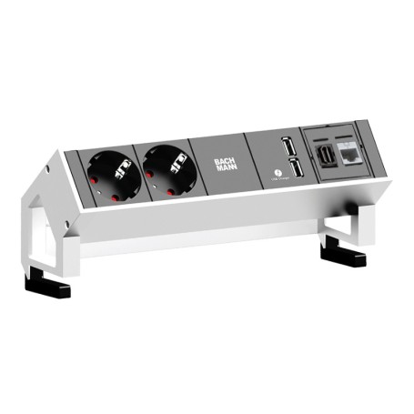 Bachmann 902.2281 presa energia AC + RJ-45 + HDMI Nero, Bianco