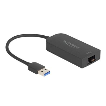 DeLOCK 66045 adattatore per inversione del genere dei cavi USB 5 Gbps Type-A 2.5 Gigabit LAN RJ45 Nero