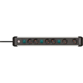 Brennenstuhl 1391030601 prolunghe e multiple 3 m 6 presa(e) AC Interno Nero, Argento