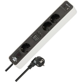 Brennenstuhl 1153230026 prolunghe e multiple 1,5 m 3 presa(e) AC Interno Nero, Bianco
