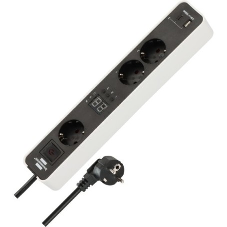 Brennenstuhl 1153230026 prolunghe e multiple 1,5 m 3 presa(e) AC Interno Nero, Bianco