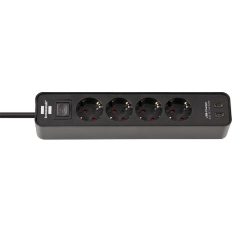 Brennenstuhl 1153240106 prolunghe e multiple 1,5 m 4 presa(e) AC Interno Nero
