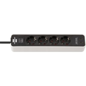Brennenstuhl 1153240126 prolunghe e multiple 1,5 m 4 presa(e) AC Interno Nero, Bianco