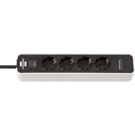 Brennenstuhl 1153240126 prolunghe e multiple 1,5 m 4 presa(e) AC Interno Nero, Bianco
