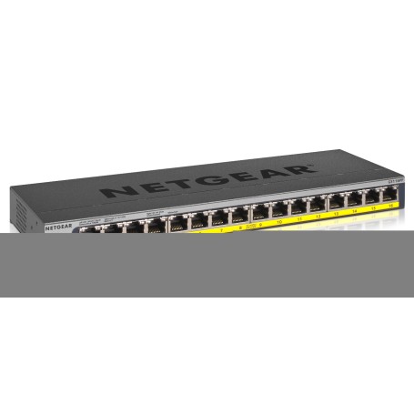 Netgear GS116PP Non gestito Gigabit Ethernet (10/100/1000) Supporto Power over Ethernet (PoE) Nero (GS116PP-100EUS)