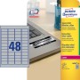Avery Etichette in poliestere argento - per stampanti Laser bianco/nero - 45,7 x 21,2 mm (L6009-20)