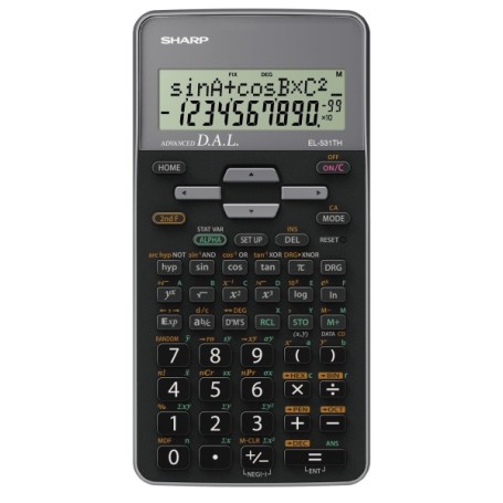 Sharp EL-531TH calcolatrice Tasca Calcolatrice scientifica Nero, Grigio (SH-EL531THBGY)
