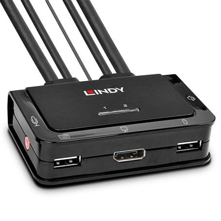 Lindy 42344 switch per keyboard-video-mouse (kvm) Montaggio rack Nero (42344)