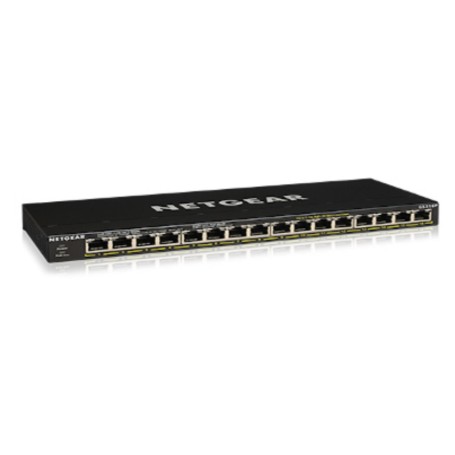 Netgear GS316P Non gestito Gigabit Ethernet (10/100/1000) Supporto Power over Ethernet (PoE) Nero (GS316P-100EUS)
