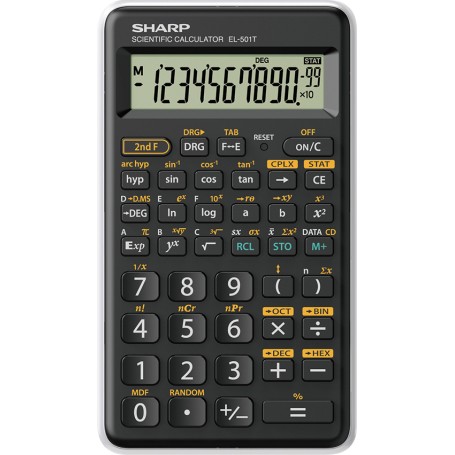 Sharp EL-501T calcolatrice Tasca Calcolatrice scientifica Nero, Bianco (EL501TBWH)