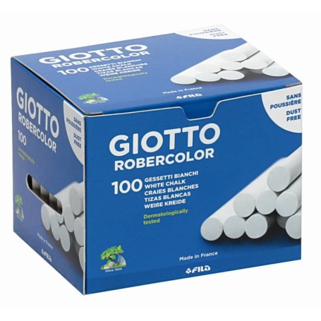 FILA Astuccio 100 Gessi Giotto Robercolor Bianchi - Diametro 10Mm (5388)