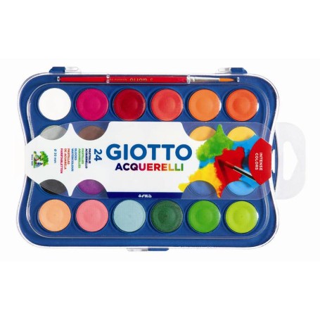 FILA Scatola 24 Giotto Acquerelli 30Mm - Contiene Un Pennello (352400)