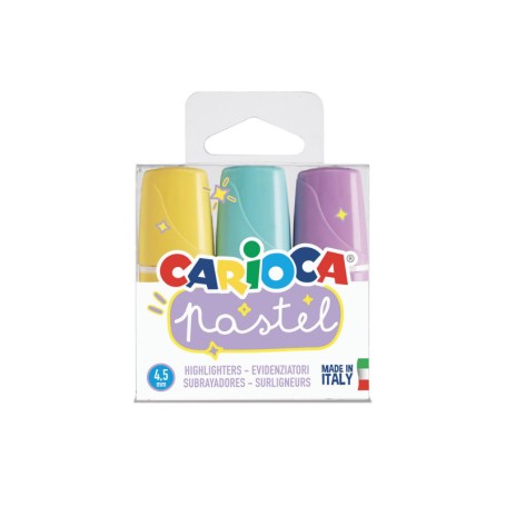 Carioca 43168 evidenziatore 3 pz Punta smussata Menta, Porpora, Giallo (43168) (43168A)