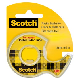 Scotch Nastro biadesivo trasparente 12 mm x 6.3 m con chiocciola (97291)