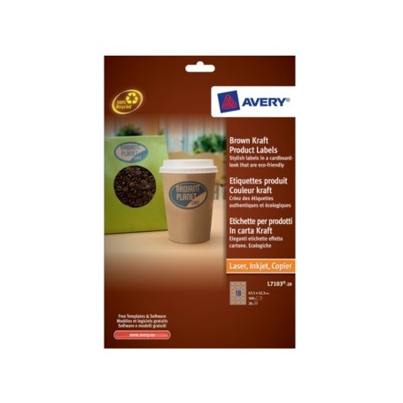 Avery Brown Kraft Product Labels Marrone (L7103-20)