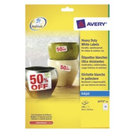Avery J4773-10 etichetta autoadesiva Bianco 24 pz (J4773-10)