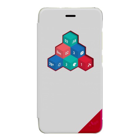 Wiko WKPRFIWH3901 custodia per cellulare 12,7 cm (5") Custodia a libro Rosso, Bianco (WKPRFIWH3901)