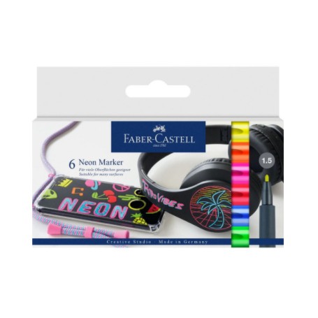 Faber-Castell 160806 evidenziatore 6 pz Blu, Verde, Arancione, Rosso, Viola, Giallo (160806)