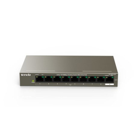 Tenda TEF1109P-8-63W Fast Ethernet (10/100) Supporto Power over Ethernet (PoE) Nero (TEF1109P-8-63W)