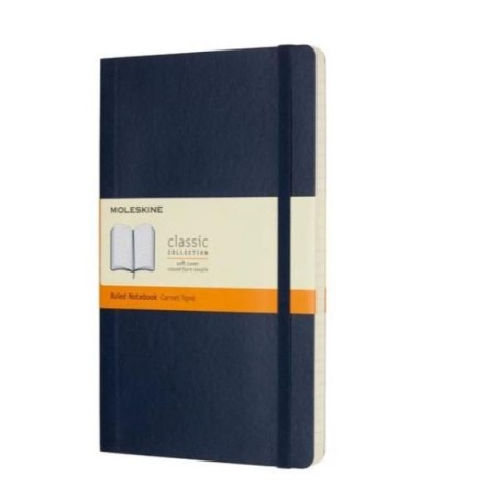 TACCUINO LARGE MORBIDO A RIGHE BLU (QP616B20)