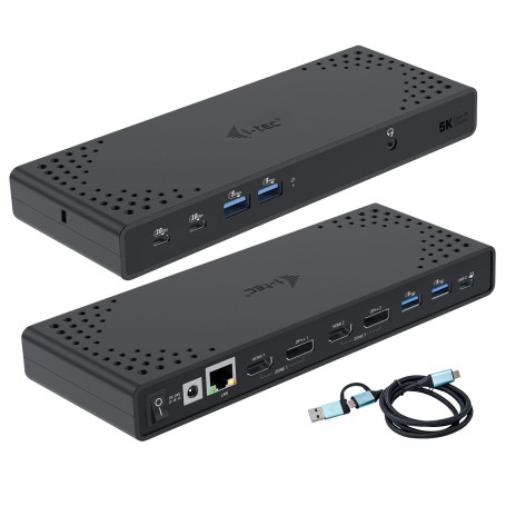 i-tec USB 3.0 / USB-C / Thunderbolt 3 Dual Display Docking Station Gen2 + Power Delivery 100W (CADUA4KDOKPD2IT)