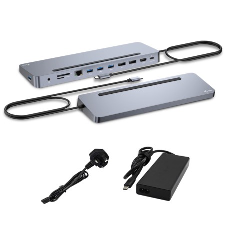 i-tec USB-C Metal Ergonomic 3x 4K Display Docking Station with Power Delivery 100 W + Universal Charger 100  (C31FLAT2PDPRO100W)