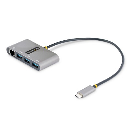 StarTech.com Hub USB-C con Ethernet a 3 porte - Adattatore USB Type-C con 3x USB-A e 1X Ethernet Gigabit - Splitt (HB30C3A1GEA2)