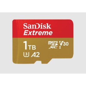 Extreme 1 TB microSDXC (UHS-I U3, Class 10, V30, A2) (SDSQXAV-1T00-GN6MA) Extreme 1 TB microSDXC (UHS-I U3, Class 10, V30, A2) (SDSQXAV-1T00-GN6MA)