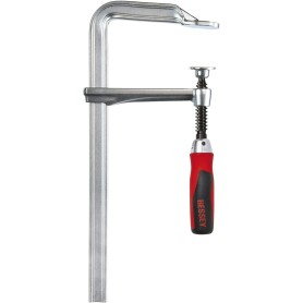 Original Ganzstahl-Schraubzwinge GZ60-12KG (silber/rot, 600 / 120, mit Klappgriff)