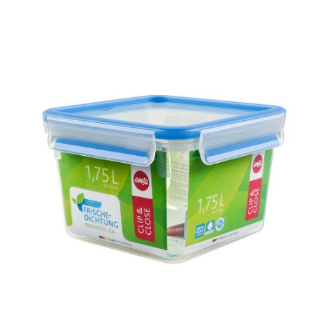 EMSA 508537 recipiente per cibo Rettangolare Scatola 1,75 L Blu, Trasparente 1 pz