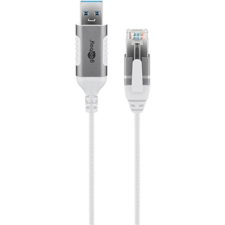 Ethernet-Adapterkabel USB-A 3.2 Gen1  RJ-45 (wei, 10 Meter) (74383)