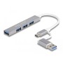 4 Port Slim USB Hub mit USB Type-C oder USB Typ-A (64214)