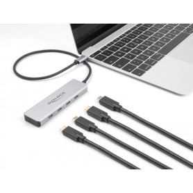 USB 10 Gbps USB Type-C Hub mit 4 x USB Type-C Buchse (grau) (64231)