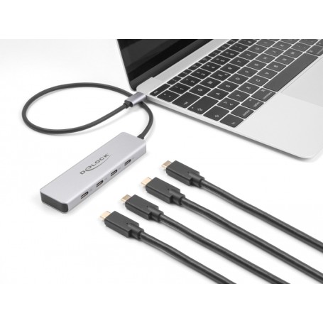 USB 10 Gbps USB Type-C Hub mit 4 x USB Type-C Buchse (grau) (64231)