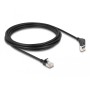 Patchkabel RJ-45 Cat.6a S/FTP, Slim 90 gewinkelt (schwarz, 3 Meter, 1x gerader, 1x unten abgewinkelter Stecker) (80289)