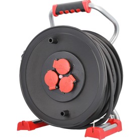 Profi-Kabeltrommel 399.192, 3x Schutzkontakt (schwarz/rot, 40 Meter H07RN-F 3G 2,5mm)