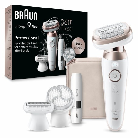 Braun Silk-épil 9 Flex 9-360 3D, Epilatore Elettrico Donna Per Epilazione Semplice, Bianco/Rosa (7500435225274)