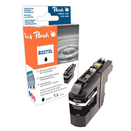 Peach PI500-136 cartuccia d'inchiostro 1 pz Compatibile Resa elevata (XL) Nero