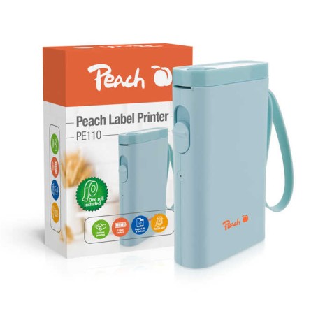 Peach PE110 stampante per etichette (CD) Termica diretta 203 x 203 DPI 60 mm/s Wireless Bluetooth (PE110-bl)