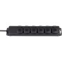 Outdoor-Steckdosenleiste IP44, 6-fach (schwarz, 2 Meter) (1159970)