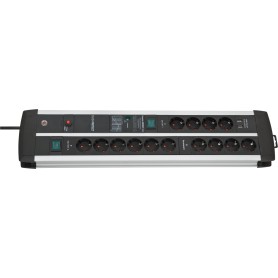 Premium-Protect-Line Steckdosenleiste 14-fach Duo (schwarz/silber, 3 Meter, 120.000A berspannungsschutz, 2x USB) (1392000232)
