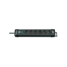 Brennenstuhl 1951160100 prolunghe e multiple 3 m 6 presa(e) AC Nero