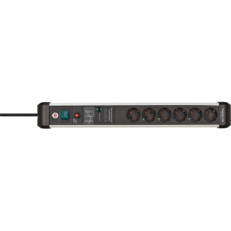 Brennenstuhl 1391010600 prolunghe e multiple 3 m 6 presa(e) AC Interno Nero, Argento