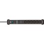 Brennenstuhl 1391010600 prolunghe e multiple 3 m 6 presa(e) AC Interno Nero, Argento