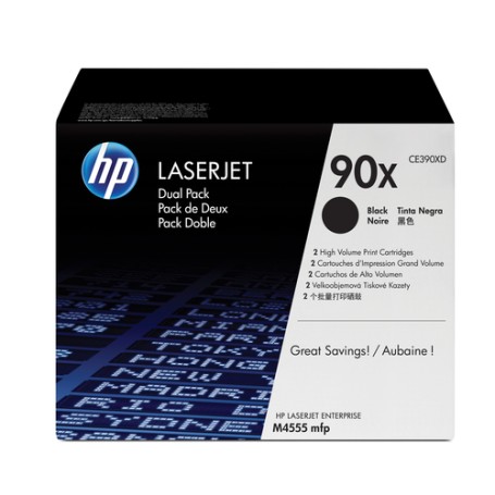 HP Confezione da 2 cartucce originali di Toner nero ad alta capacità LaserJet 90X (CE390XD)