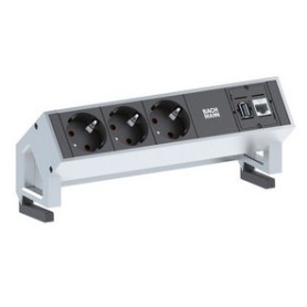 Bachmann DESK 2 prolunghe e multiple 0,2 m 3 presa(e) AC Nero, Bianco (902.301)