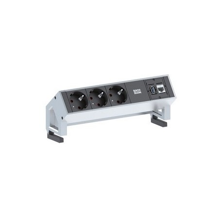 Bachmann DESK 2 prolunghe e multiple 0,2 m 3 presa(e) AC Nero, Bianco (902.301)