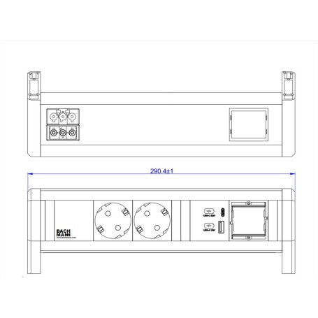 Bachmann Steckdosenleiste DESK 2xCEE7/3 902.0293 (902.0293)