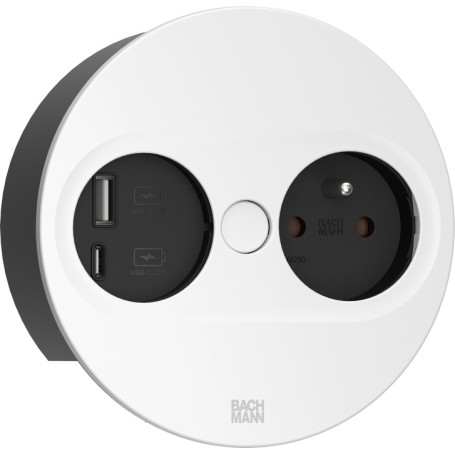 Bachmann 946.206 presa energia Type E + USB A + USB C Nero (946.012)